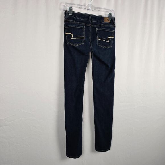 American Eagle Skinny Jeans Women's 0 Super Stretch Blue Dark Wash - Picture 10 of 16